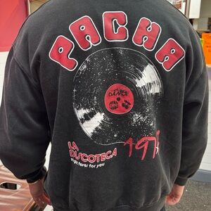 PACHÁ La Discoteca Graphic Sweatshirt - Black & Red Mens M